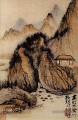 Shitao la source dans le creux de la roche 1707 vieille encre de Chine